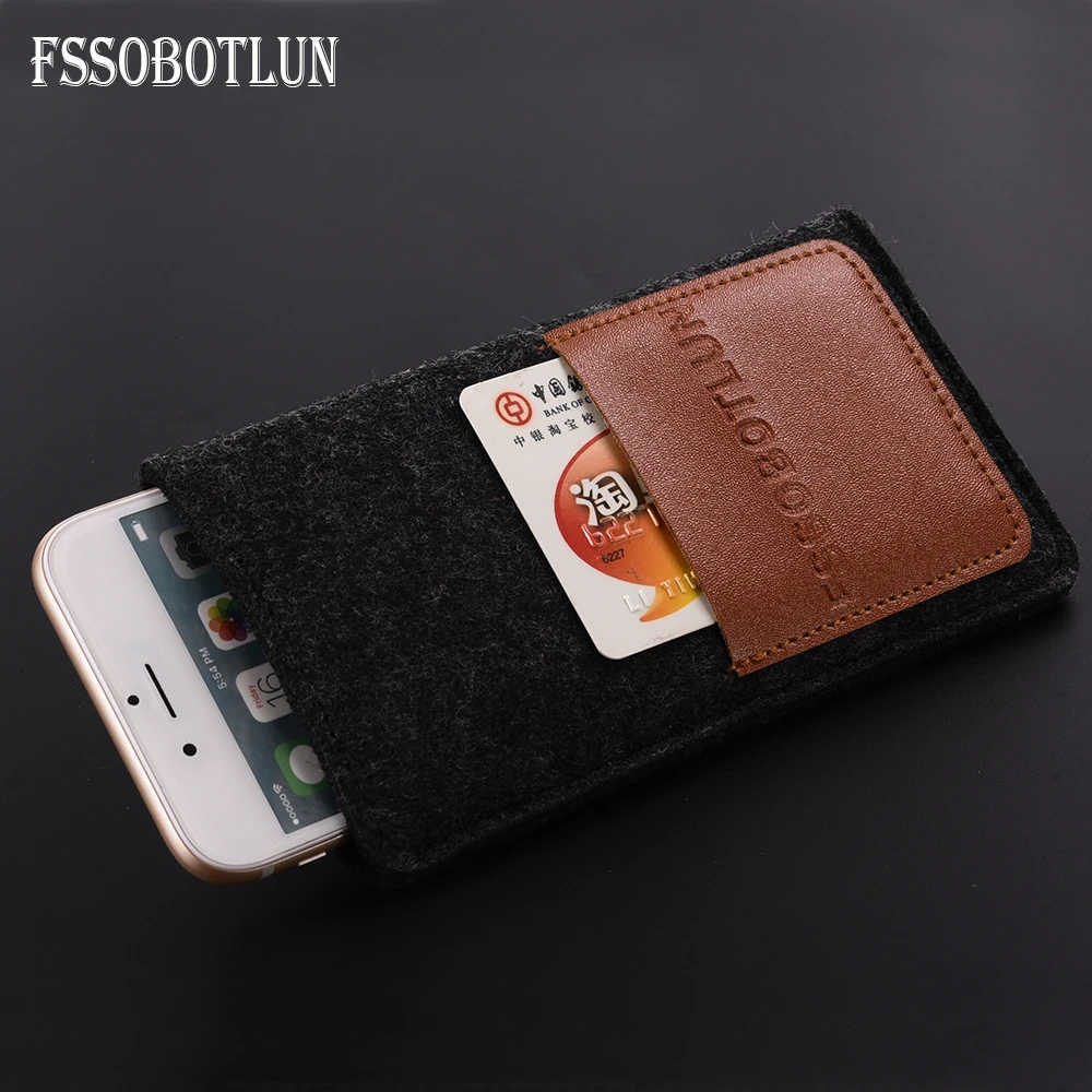 Fssobotlun, 6 стилей для VKworld T6 6,0 "защитный чехол с карманом для карт сумка ручной работы шерстяной фетр, сумка для мобильного телефона чехол для