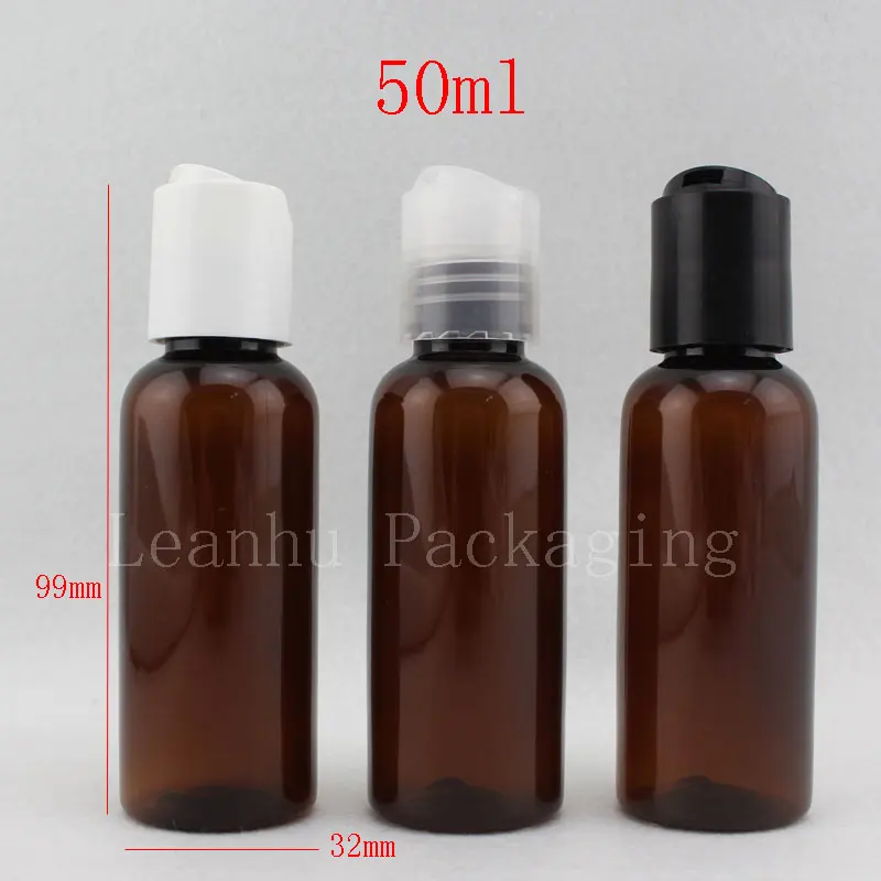 wholesale 50ml X 50 brown PET liquid bottle travel size ,50cc cosmetic