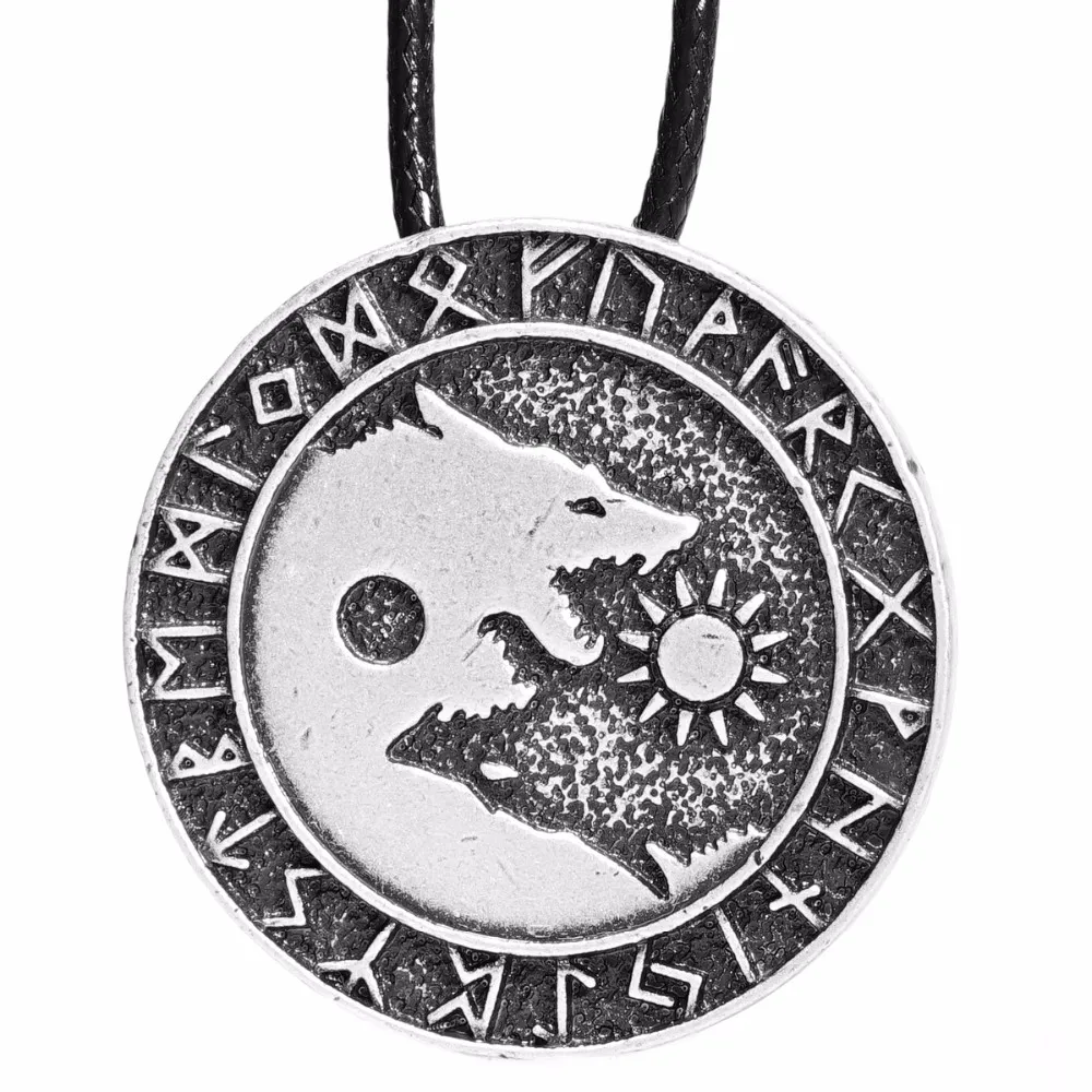 Инь Ян волк кулон ожерелье Инь Йен руны скандинавских викингов ожерелье амулет подвески подарок талисман для мужчин и женщин