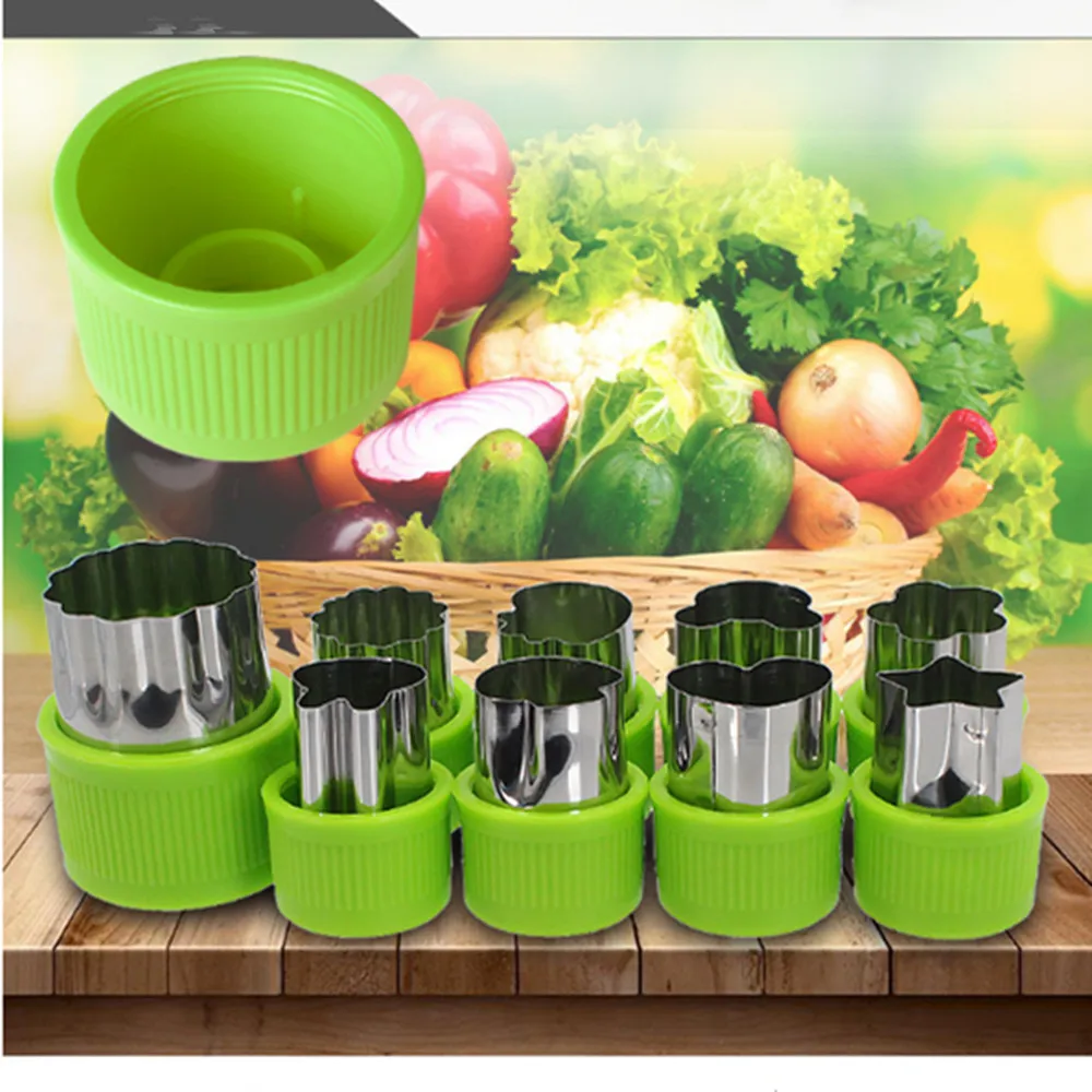 New 9 PCS/SET Kitchen Tools Stainless Steel Vegetable Fruit Cutter