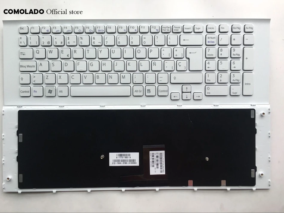 SP Spanish Keyboard For SONY VPC-EC EC EC21 EC25FX White With frame Laptop Keyboard SP Layout