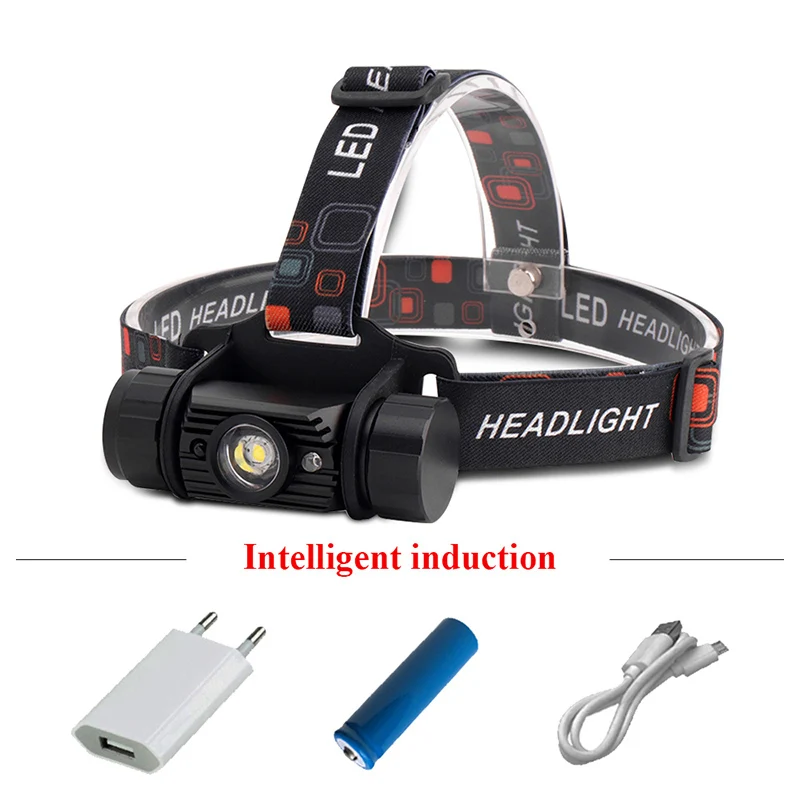 

hunting 1mode usb Rechargeable IR Sensor led headlamp 18650 Induction headlight head lamp head torch flashlight waterproof light