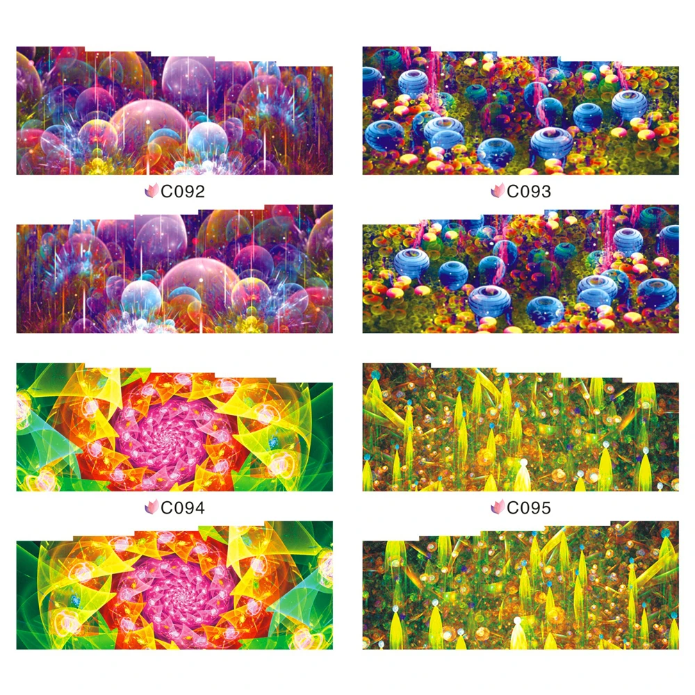 

4 PACKS / LOT FULL COVER FLOWER MARINE NAIL TATTOOS STICKER WATER DECAL NAIL ART C092-095