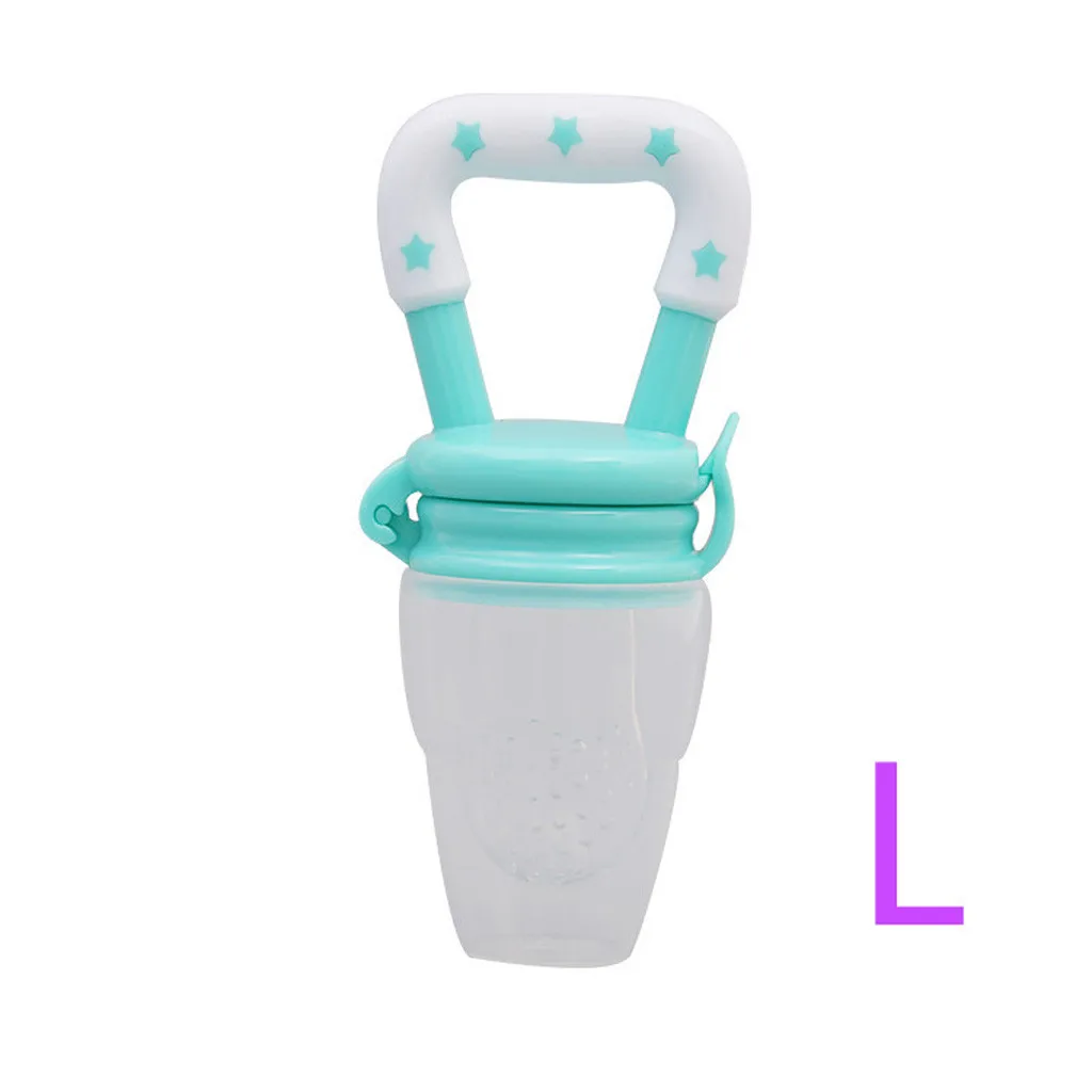 Light blue L Новые Детские пустышки безопасные силиконовые для малышей Прорезыватель для зубов овощи фрукты Прорезыватель для зубов кольцо Жевательная пустышка есть фрукты пищевые добавки - Цвет: Light blue L