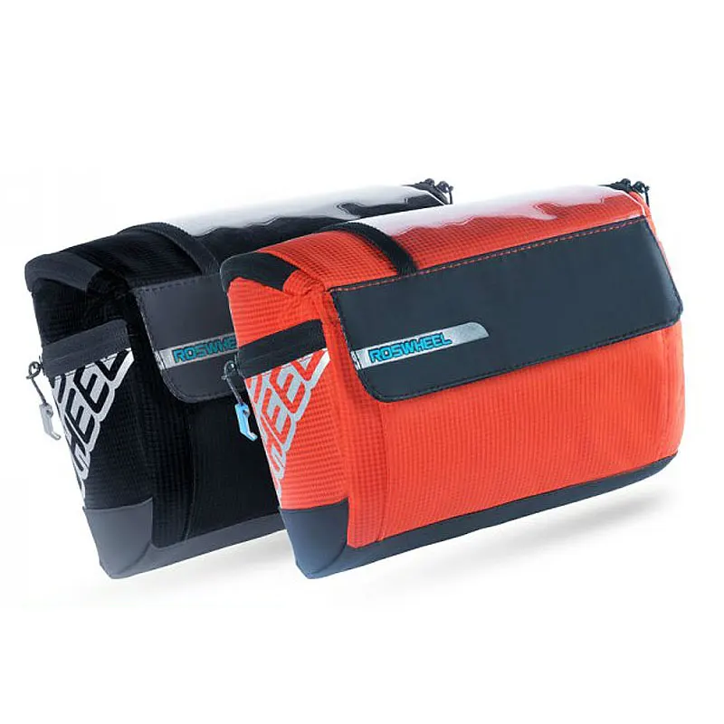 Flash Deal ROSWHEEL 3L Bicycle Handlebar Bag MTB Road Cycling Front bar Pannier Pouch 400D PVC Map Bags Basket Bike Accessories 111271 1