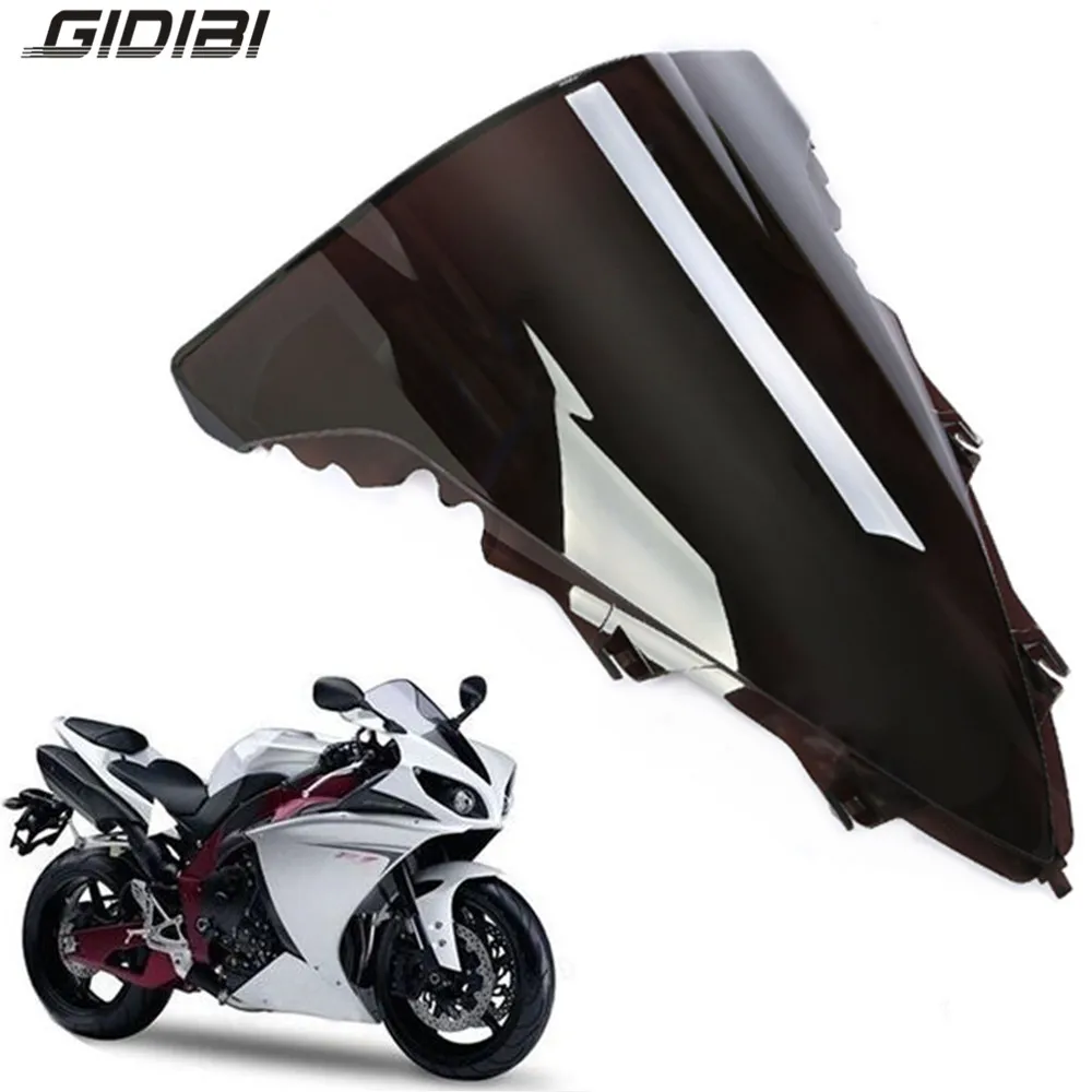 

Smoke & Clear Motorcycle Windshield WindScreen For Yamaha YZF-R1 YZF R1 2009-2014 10 11 12 13 Double Bubble ABS