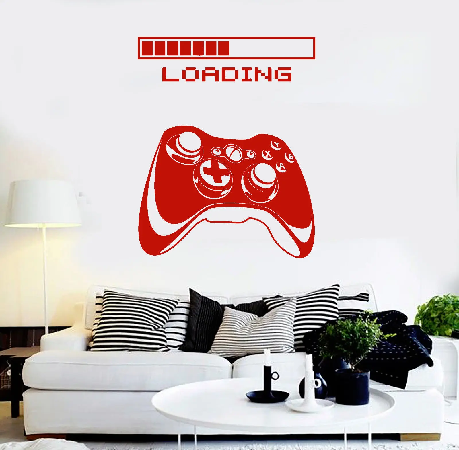 game Sticker Logo Name Game Wall Decal Video Gaming Room Vinyl Sticker Gamepad Play Decor Mural F2406