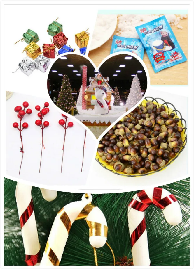 Christmas Tree Hanging Decoration White Snowflake Flowers Pineapple Grass Artificial Pine Nuts Cones for Christmas Decoration
