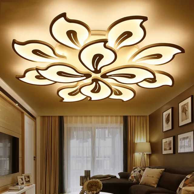 Creative design Acrylic flower ceiling light Remote controlling iron ceiling lights for bedroom