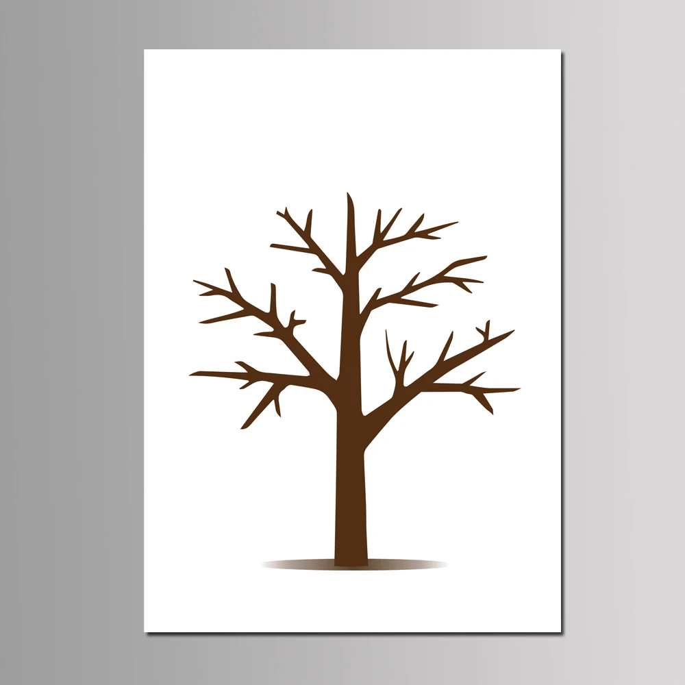 New DIY Money Tree Annual Meeting Fingerprint Signature Guest Book Wedding Party Decoration Printed Canvas Painting 50*70cm - Цвет: TR-1