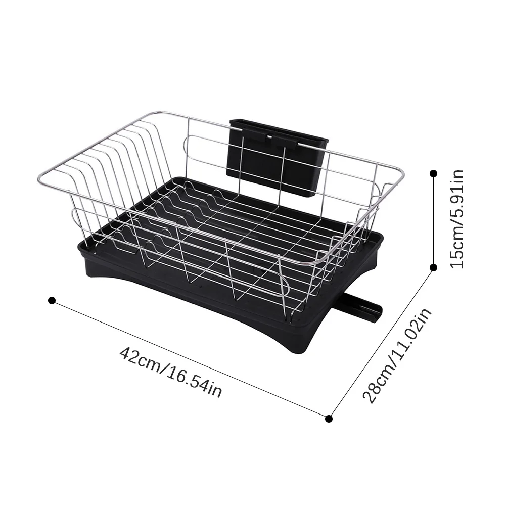 Нержавеющая сталь Однослойная дренажная сушилка для посуды двухслойная кухонная посуда Подставка для хранения# CW