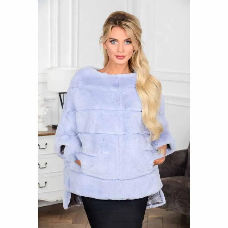 Sale FURSARCAR 2018 New Fashion Real Fur Coat Women Winter Rex Rabbit Fur Jacket Cape High Quality Real Fur Shawl Winter Natural Fur 3