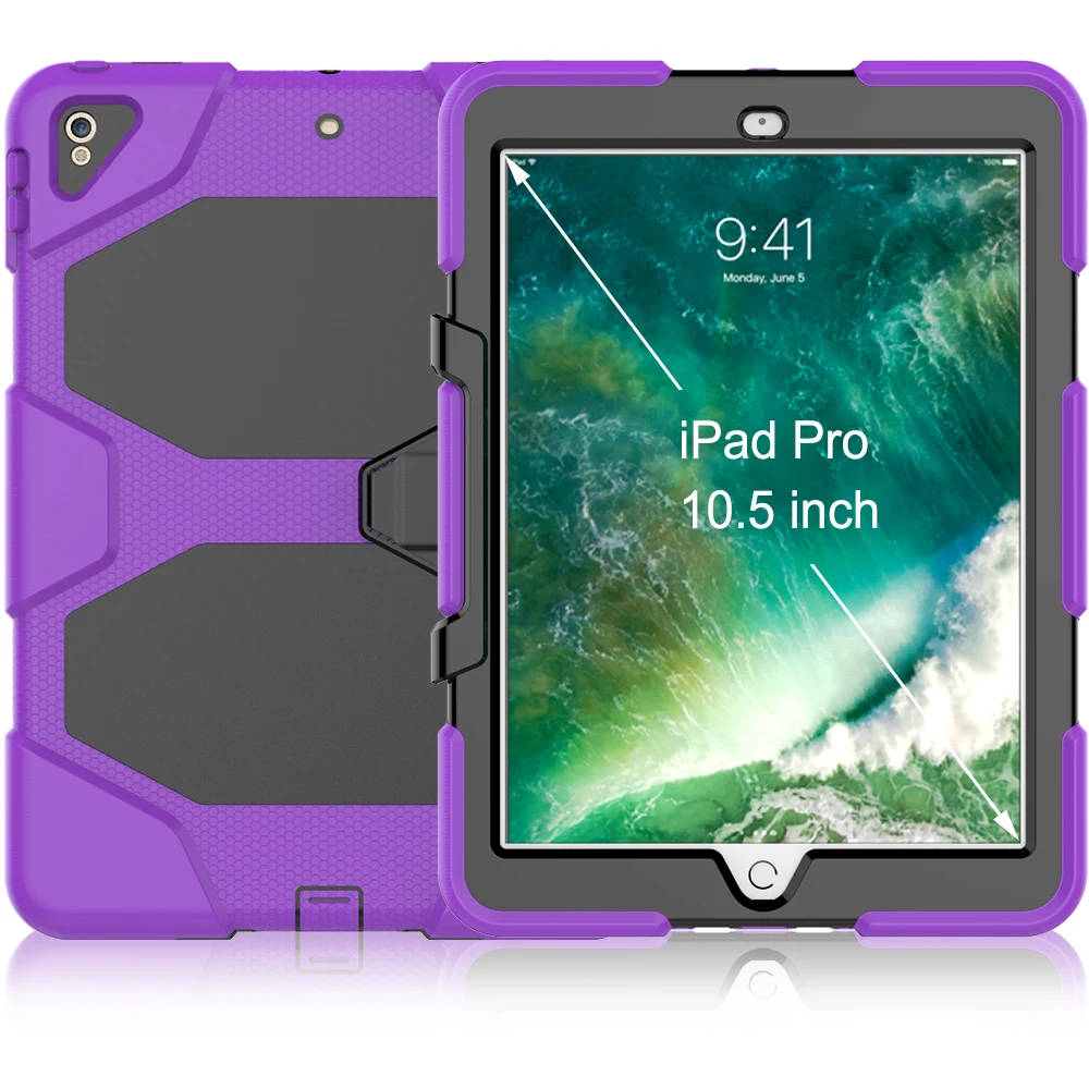 Kickstand Case for iPad Pro 10.5 2017 Armor Shockproof Case with Screen