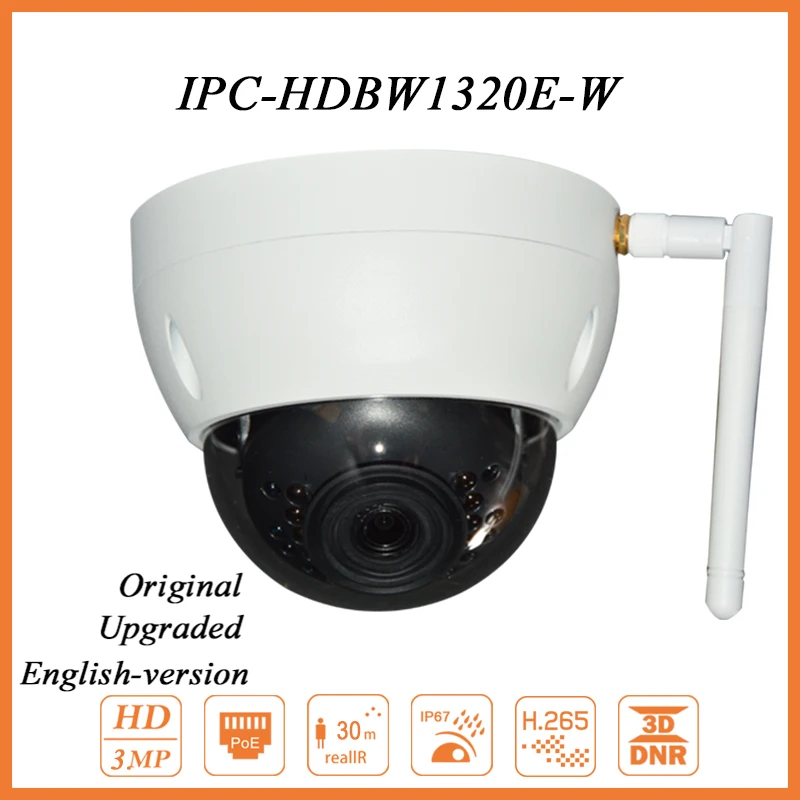

DH-IPC-HDBW1320E-W 3MP HD CMOS Mini Dome Camera Wireless Security Network Camera for Baby Monitoring IR 30m