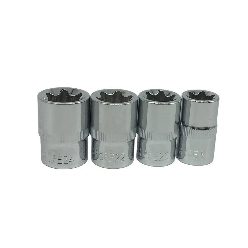 4 шт. 1/2 ''e18mm e20mm e22mm e24mm Комбинации Drive Гаечные ключи биты sockets Гайки комплект хром-ванадиевой авто ремонт Ручные инструменты