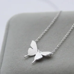 

DIEERLAN New 925 Sterling Silver Small Butterfly Choker Necklaces Pendants Statement Necklace Women Girls Christmas Gift