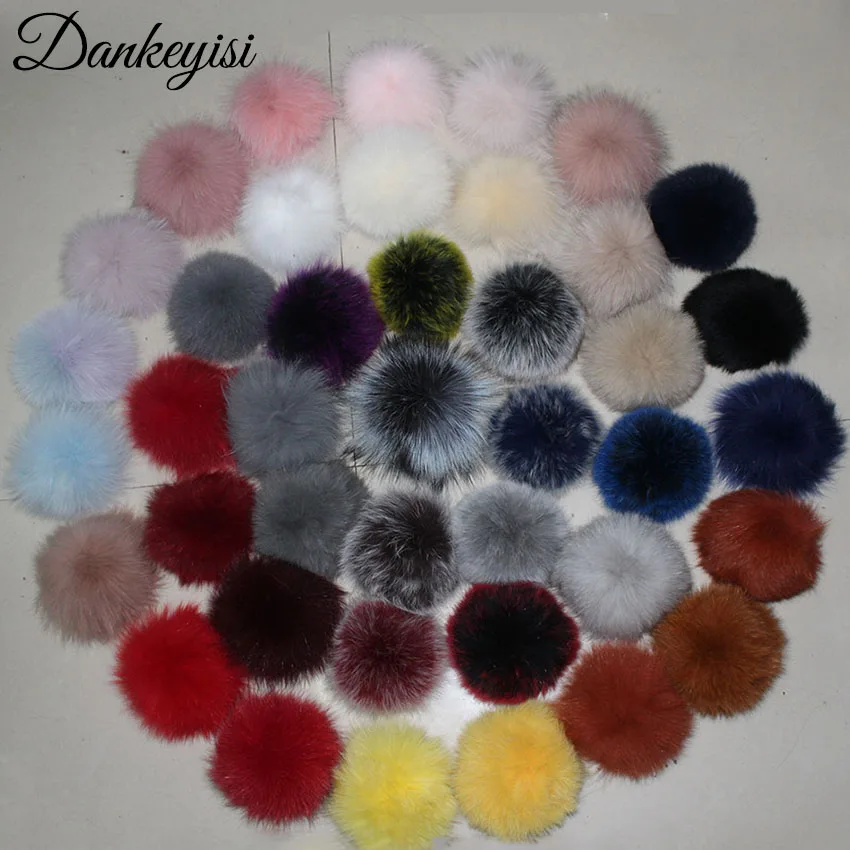 

DIY 14-15CM Big Real Fox Fur Pompons Natural Fur Pompom Fluffy Pompom Ball Fur Pom Poms for Knitted Hats Caps beanies keychain