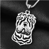 96-18x28mm,Chinese Shar Pei Necklace