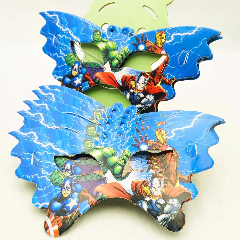 

10pcs/set Avengers Cartoon Pattern Theme disposable Party Mask kids Birthday Party Decoration Christmas Eye Cover Party Supplies