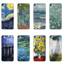 Transparente ultra fino para meizu telefone case para meilan u10 u10 Shell Padrão de 5.0 Polegada de Volta Silício Tampa Van Gogh Capa Gel