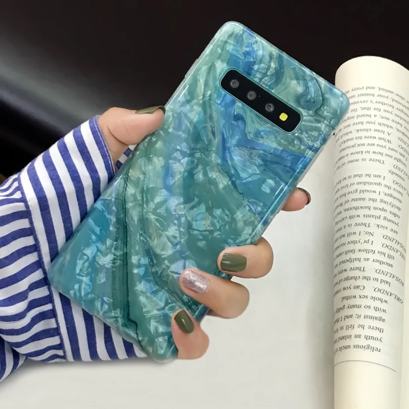 YHBBCASES для samsung Galaxy S10 5G S8 S9 Plus Ретро мраморные мягкие чехлы для samsung Note 10 8 9 Модный чехол-ракушка для телефона