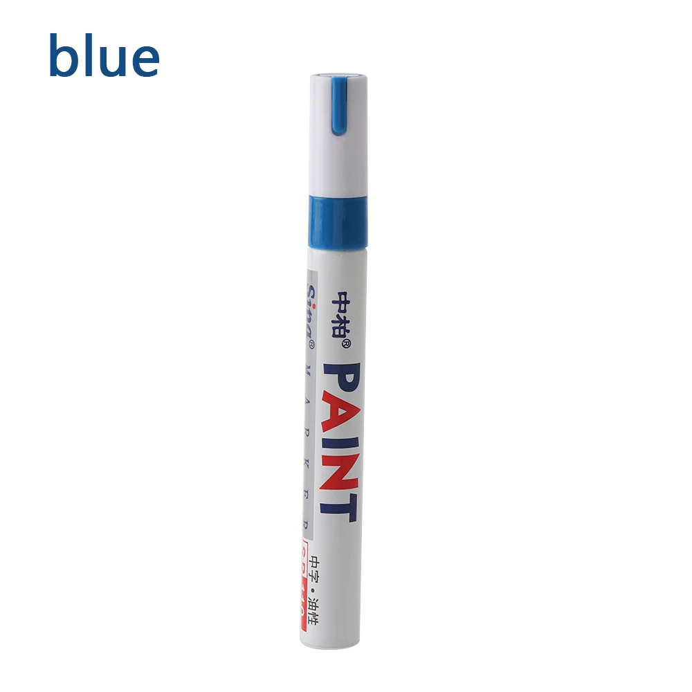 1 шт. универсальная Водонепроницаемая ручка для автомобильных шин, протектор для шин CD металлические перманентные маркер-краски 8 цветов граффити фломастер на масляной основе - Цвет: Синий