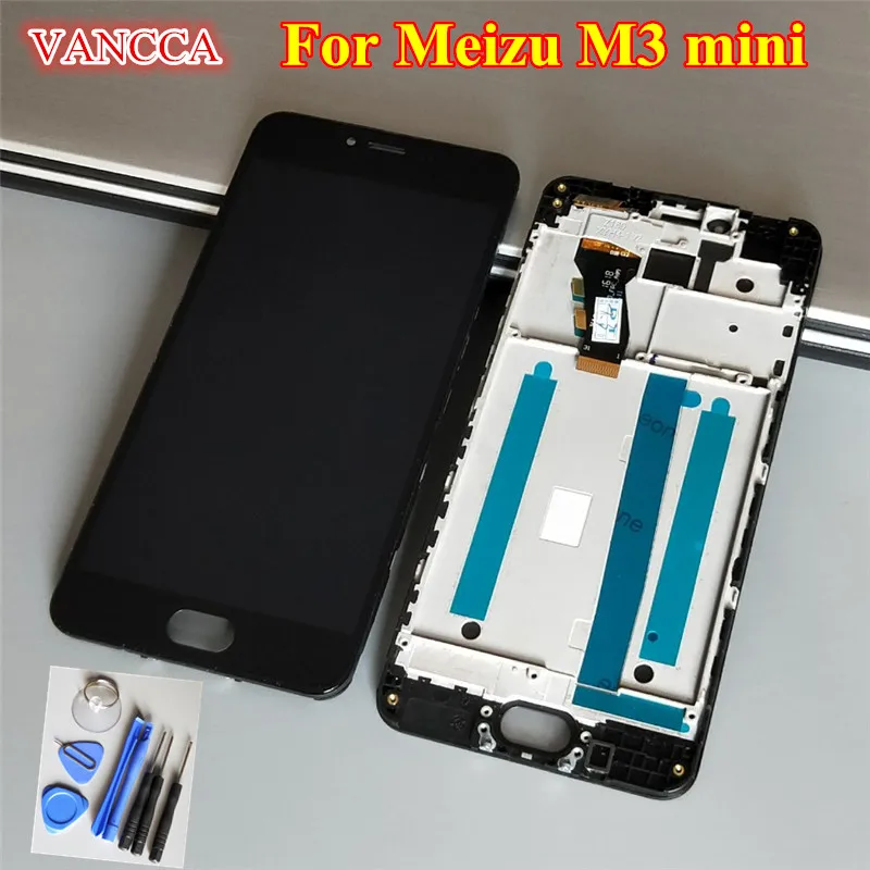 

In Stock! High Quality New LCD Display +Digitizer Touch Screen Assembly For Meizu M3 mini Cellphone 5.0" Black Color With Frame