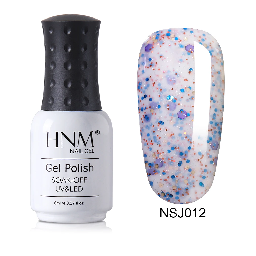 HNM гель для ногтей с молочными гранулами, впитывающий полупрозрачный лак для ногтей, штамповочный эмалевый Гель-лак для ногтей, УФ светодиодный Гибридный лак, 8 мл - Цвет: NSJ012