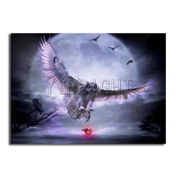 

Full Square/Round Drill 5D DIY Diamond Painting Animal"White Owl" 5D Embroidery Scenery"Moon" Cross Stitch Mosaic Home Decor