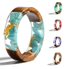 Полимерные кольца для мужчин и женщин, Золотое серебряное кольцо из фольги, винтажное эпоксидное кольцо ручной работы, Прямая поставка