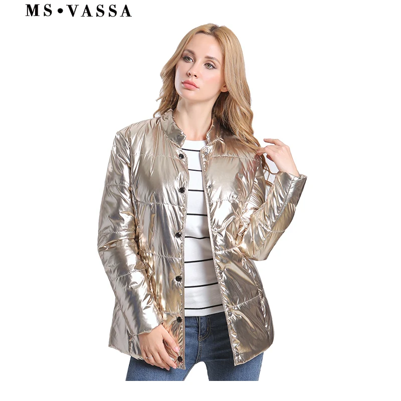 MS VASSA 2018 New Women Jackets Fashion Gold Parka Autumn Warm Coats Winter Ladies Outwear Loose Tops Plus Size 6XL 7XL MS VASSA 2018 New Women Jackets Fashion Gold Parka Autumn Warm Coats Winter Ladies Outwear Loose Tops Plus Size 6XL 7XL