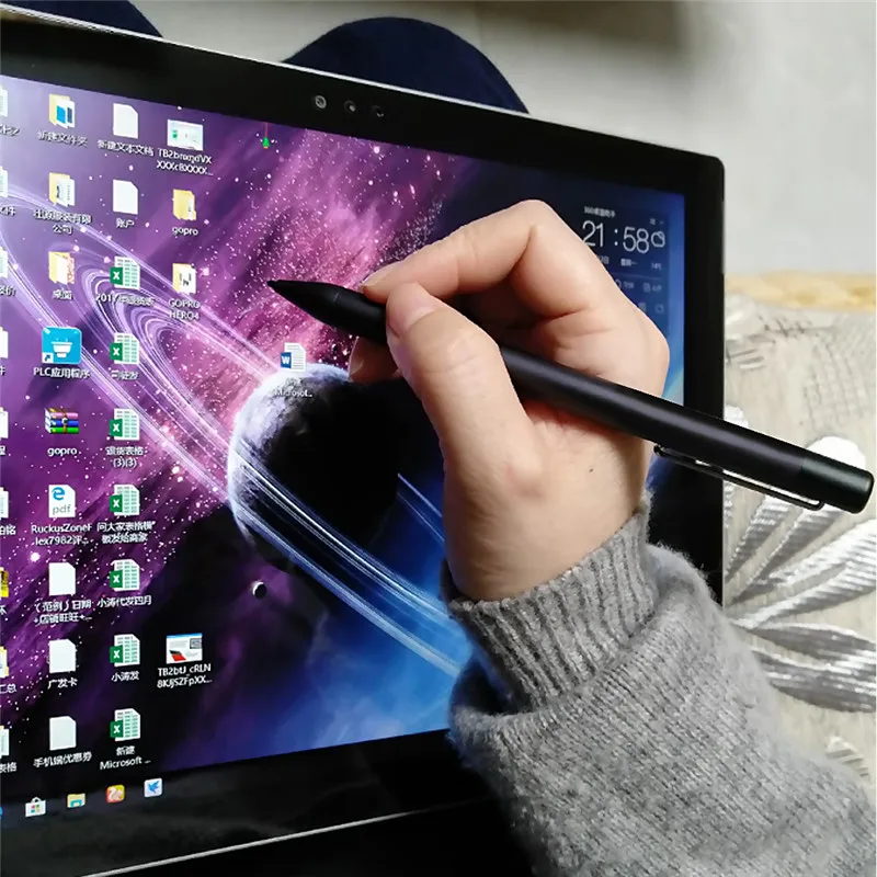 

New Alloy Touch Screen Stylus Pen With Tips & Ring for Microsoft Surface Pro 5