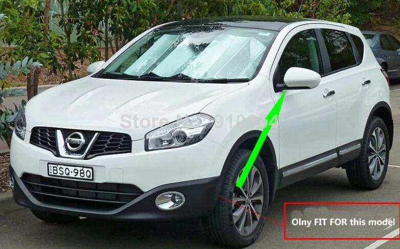 ABS Chrome заднего Боковая дверь Зеркала крышка обрезать 2 шт. для Nissan Qashqai 2007 2008 2009 2010 2011 2012 2013