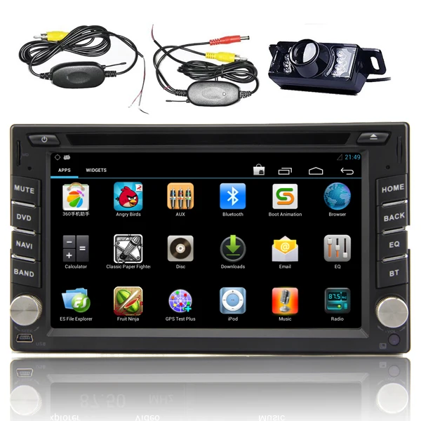 Perfect Android 5.1 6.2" 4-Core USB Logo GPS Car DVD HeadUnit Radio AMP EQ Map Capacitive Video Auto 1080P OBD2 Stereo 2Din 12