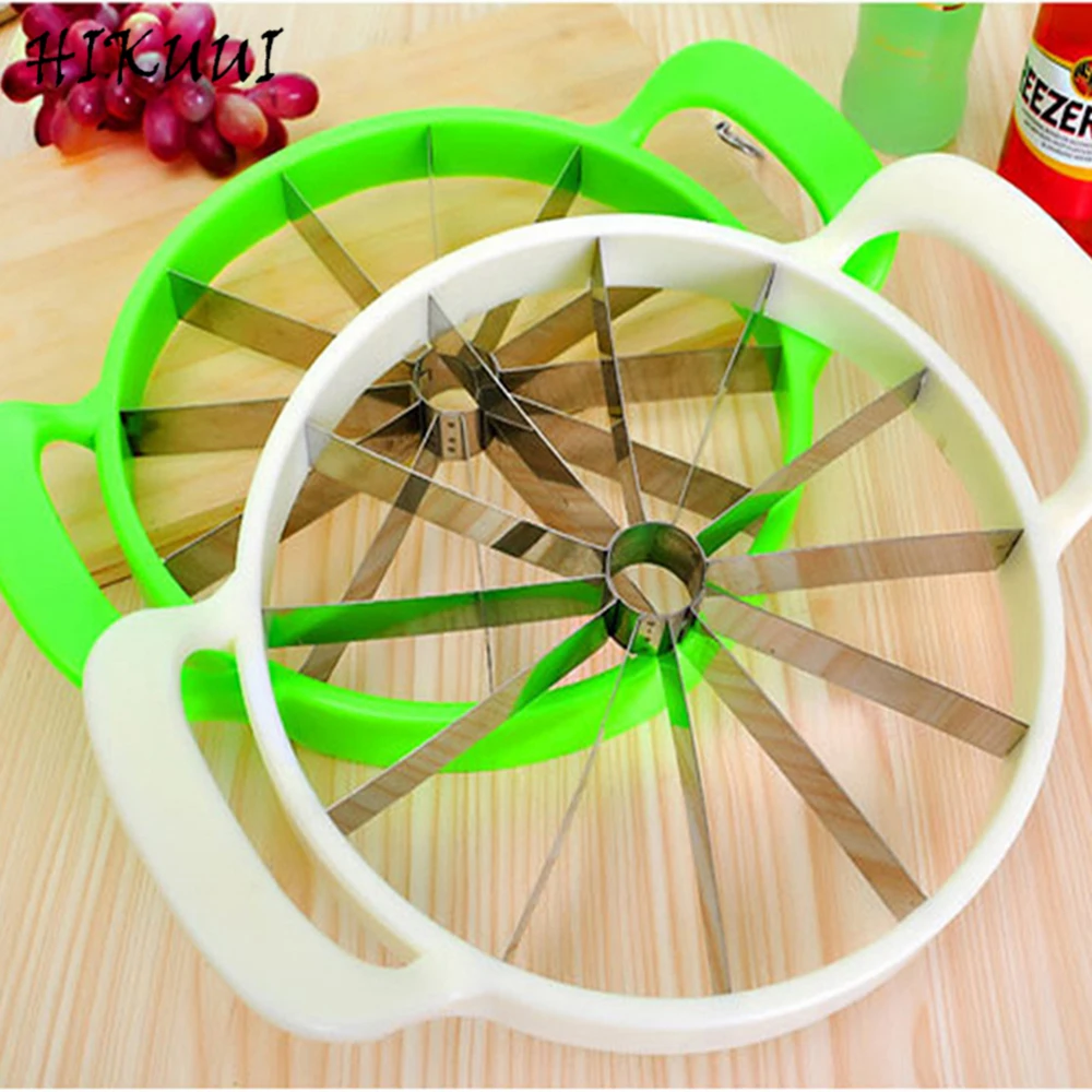 

Kitchen Practical Tools Creative Watermelon Slicer Melon Cutter Knife 410 stainless steel Fruit Cutting Slicer White and Green
