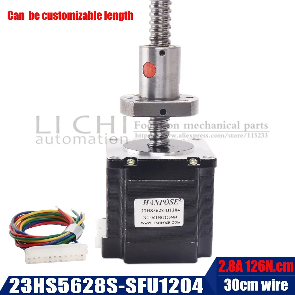 

Nema 23 Stepper Motor 2 phase 56mm 126N.cm 23hs5628S with sfu1204 sfu1605 sfu1610 ball screw for CNC 3D Printer