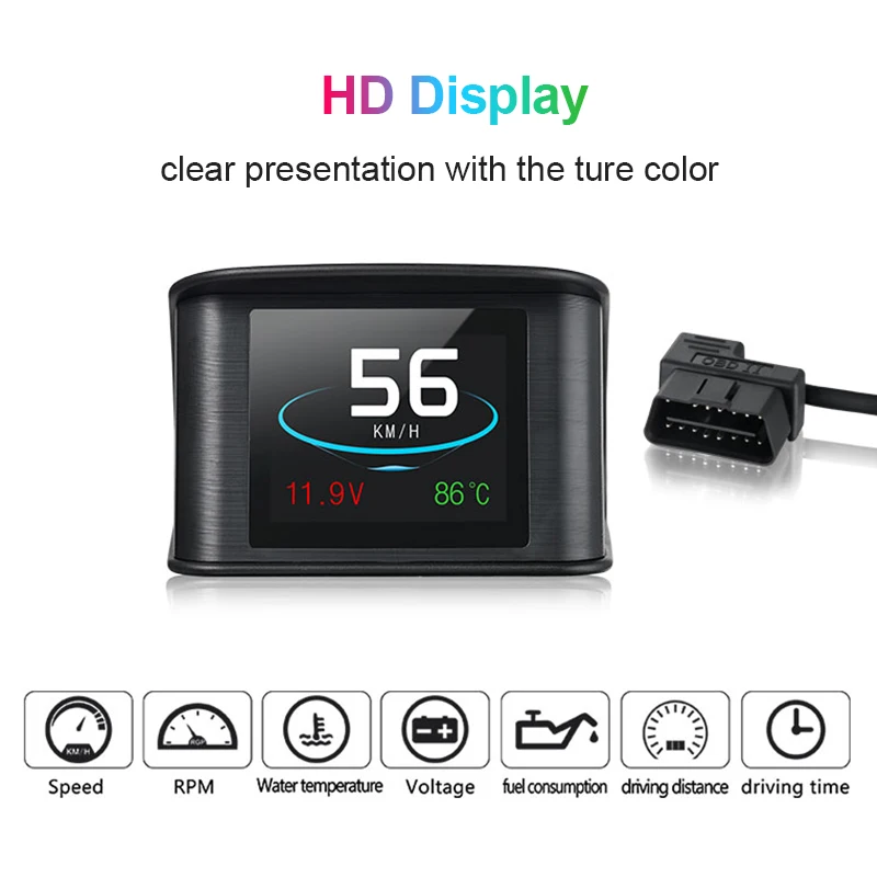 Junsun Универсальная автомобильная HUD OBD2 проектор Авто Head up цифровой спидометр