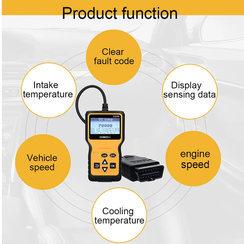 Автомобильный сканер V310 OBD2, многоязычный, для чтения данных в режиме реального времени, проверочный двигатель, OBD 2 ODB2, автомобильный диагностический инструмент, сканер OBD2