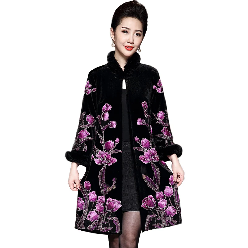 

2019 New Autumn Spring Vintage High quality print Long Trench Coat Elegant Runway Designer Women Plus Size Outerwear NW1241