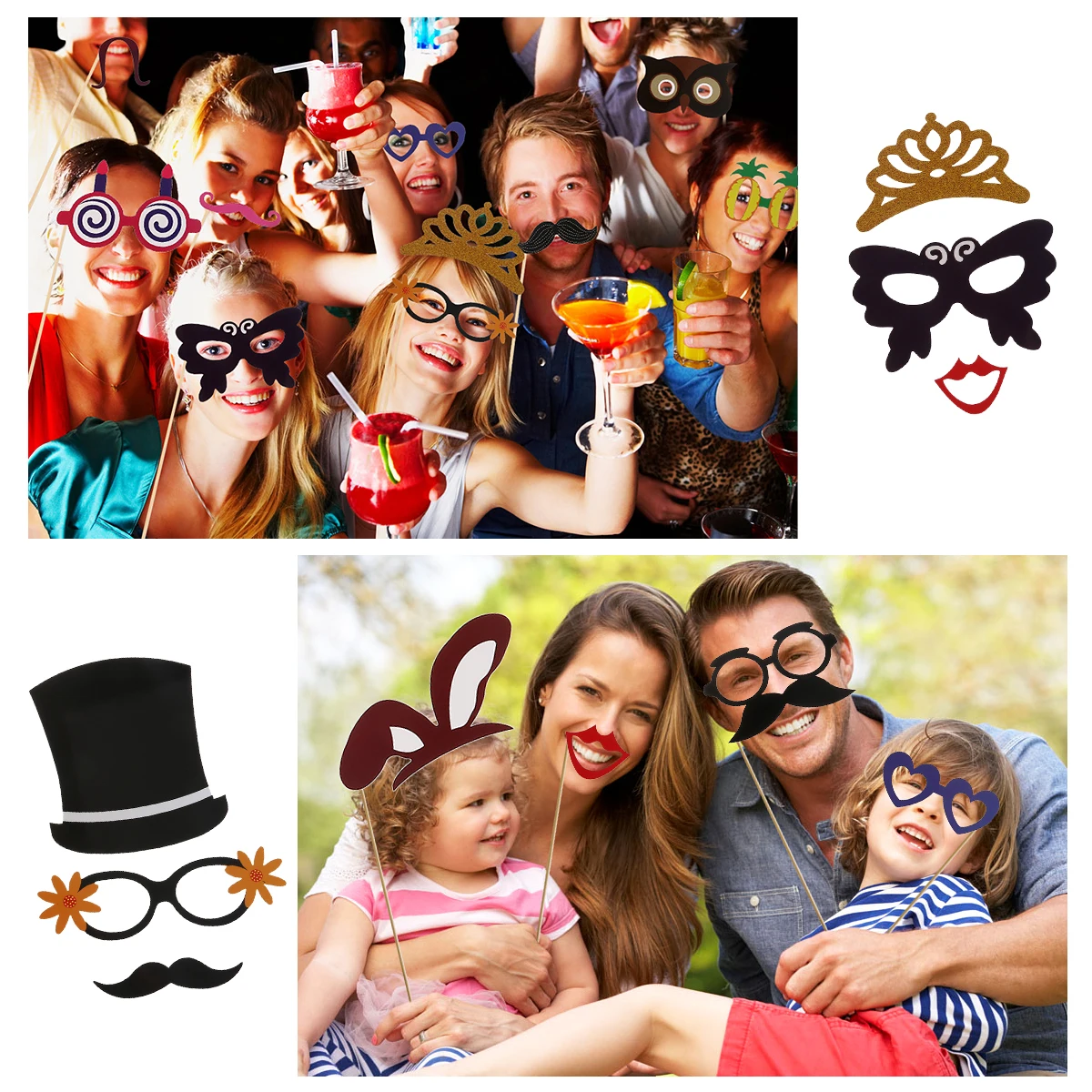 60pcs Adult Funny Photo Props On A Stick New Party Decorations