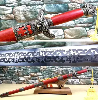 

High Quallty Redwood Handle/Scabbard Chinese WuShu/TaiChi Hard Sword China Qing Dynasty Jian Sharp High Manganese Steel Blade