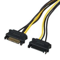 2 шт. двойной 15Pin SATA Мужской к PCI Express 8Pin (6 + 2) Мужской видео карты Splitter адаптер питание Кабель