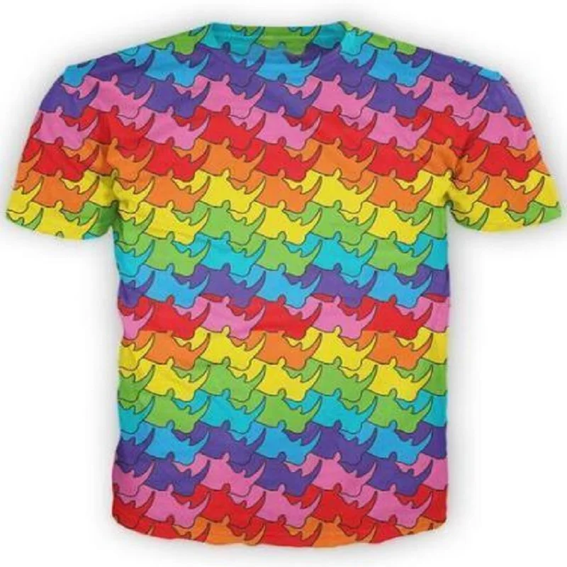 2018 Fashion Geometry Trppiy Printed T Shirt Fun Hip Hop Women Men Unisex Plus Size | Мужская одежда