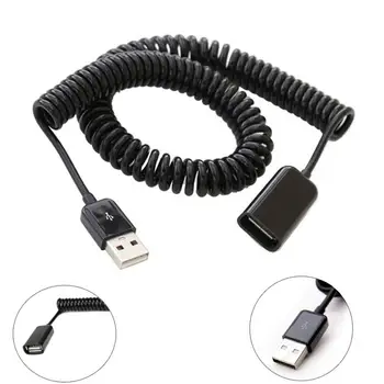 

1M/3M USB 2.0 Type A Male to Female Extension Cable Curl Spring Unique Computer Short Cable Black replacement Accessories