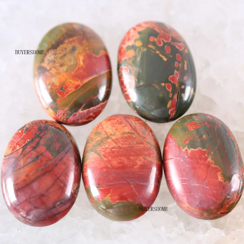 

For Making Necklace Pendant Bracelet Earring 18x25MM Oval Natural Stone Bead Multi-Color Picasso Jaspe CAB Cabochon 5Pcs K562