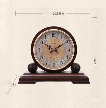 

Vintage Fashion Decoration Clock European Living Room Mute Bedroom Table Retro Boxwood Table Large Clock Simple Quartz Clock