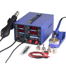 YIHUA 853D 2A с выходом 5V USB сварочная станция SMD DC ПИТАНИЕ горячего воздуха пистолет паяльник паяльная станция 3-в-1 220V 110V