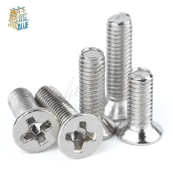 

50pcs GB819 M5 Metric Thread 304 Stainless Steel flat head cross Countersunk head screw m5*(6/8/10/12/14/16/20/25/30~65) mm