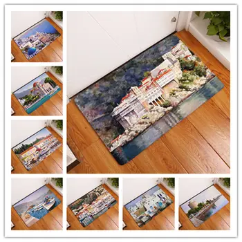 

Vintage Europe Fishing Boat Pier Painting Mat Bath Carpet Decorative Anti-Slip Mats Room Car Floor Bar Rugs Door Home Decor Gift