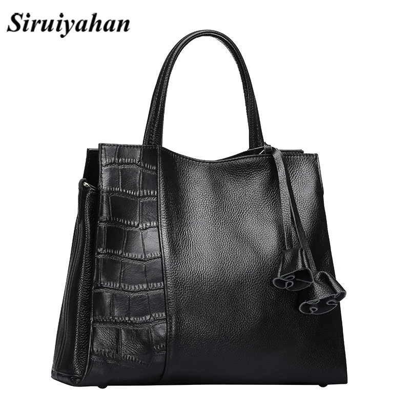 

Siruiyaha Bolsa Feminina Women Bag Genuine Leather Women Messenger Bags Genuine Leather Solid Zipper Handbags for Women